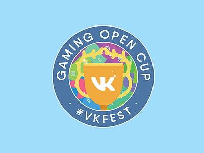 VK GAMING OPEN CUP LOGO design flat graphic design illustration saturated