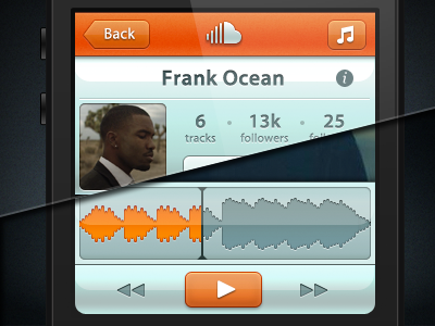 Soundcloud for iOs Redesign iphone media music player soundcloud ui wave