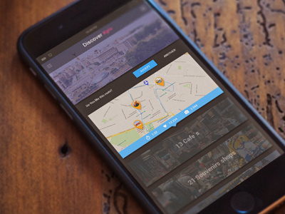 UI/UX/Iphone app concept. Discover Kyiv