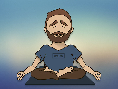 Meditation guy fo WeDo studio! art beard blur flat graphic guy icon meditation relax