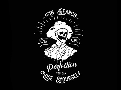 In search of the perfection you can loose yourself! brush brushpen calligraphy composition deadman handlettering lettering logo design skull typography