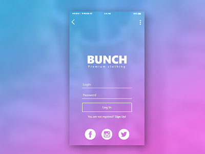 Bunch Login screen application dogs iphone iphone 7 mobile profile ui ux