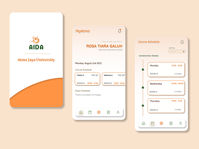 AIDA (Redesign) app college mobile orange redesign student ui