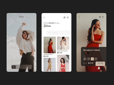 Girlee: E-commerce App UI Kit app brown dress ecommerce girls mobile shopping ui woman