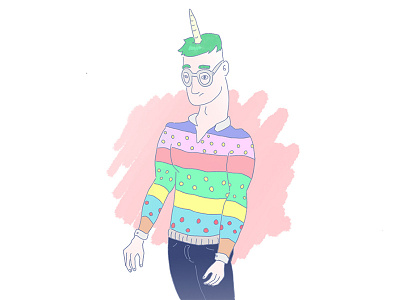 Unicorn Man character character design dude unicorn