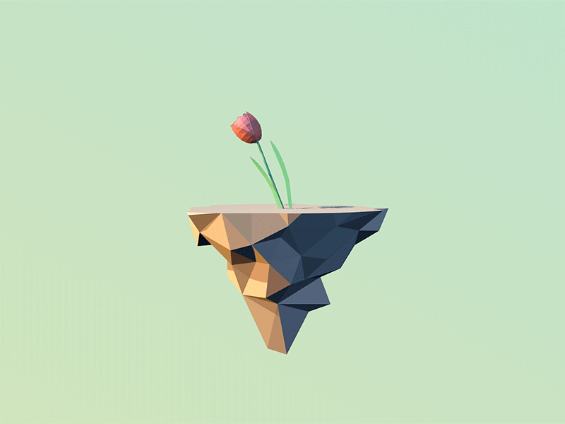 Tulipan 3d animation flower rock space tulipan wind