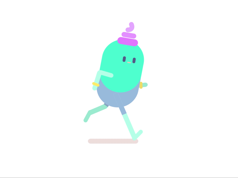 Cacaboy running cycle 2d after effect animation animation 2d character character design poop run walking cycle