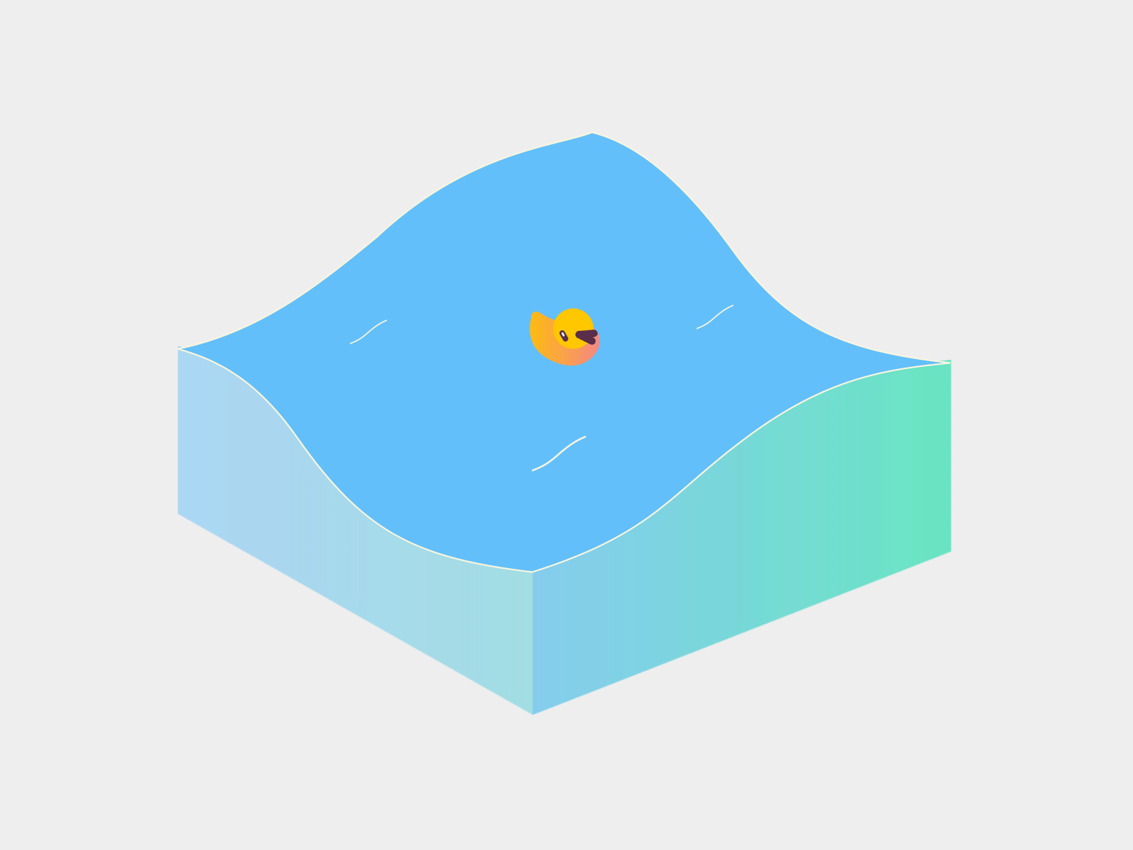Dück bird cube duck isometry lake water