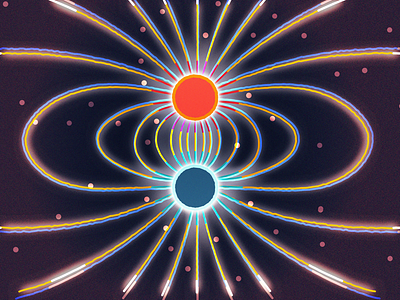 Magnetism flat glow illustration illustrator magnetism noise photoshop physics