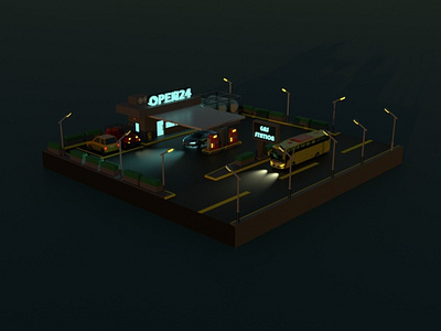 3D gas station