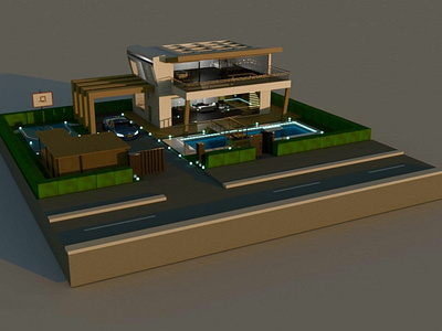 Some villa design 3d art audir8 cinema4d design graphic design illustration style villa