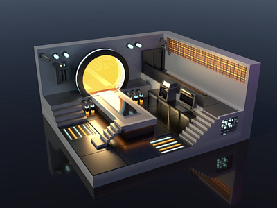 Laboratory with a portal 3d animation art cartoon cinema4d design graphic design lowpoly motion graphics
