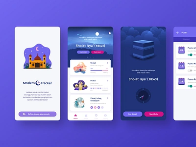 Muslim Tracker Mobile App app design flat icon illustration interaction design interface islam mobile mobile app mobile ui moslem product design ui uidesign uiux ux uxdesign vector web