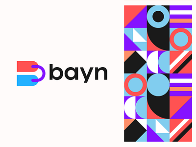 Bayn Logo Design abstract bag brand clever identity letter lines logo mark pattern price shapes shopping simple symbol tag