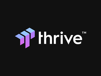 Thrive Logo Design ai arrow arrows brand branding clever design identity initial logo logotype mark success symbol t letter thrive up