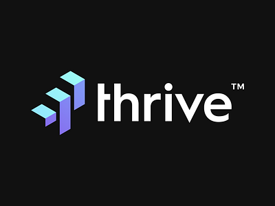 Thrive Logo Design Second Concept brand branding clever design elegant identity letter logo mark modern simple smart stairs strong success symbol t thrive type up