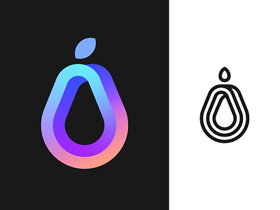 Pear Logo Design abstract best bradning brand clever colorful design fruit gradient graphic identity illustration lines logo mark pear simple symbol tech technology