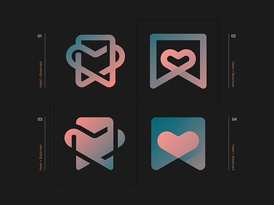 Heart + Bookmark Logo Concepts