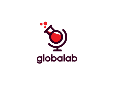 Glabalab best brand global globe identity lab logo mark symbol test tube