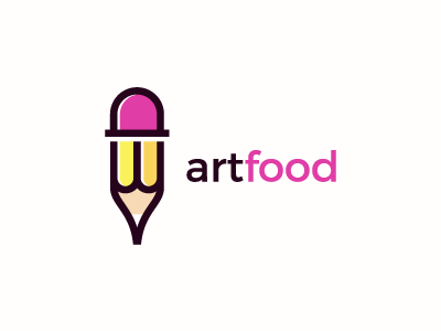 ArtFood art brand connection food fork graphic lines logo mark pencil symbol