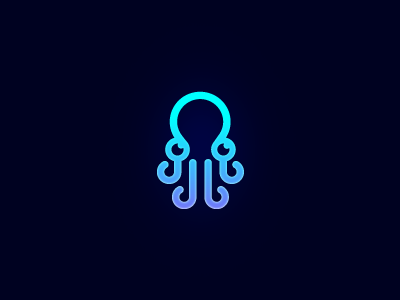 Octopus 2 brand identity lines logo mark octopus simple symbol