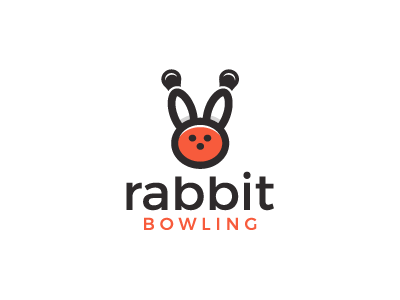 Rabbit bowling balls bowling clever identity logo mark pin pins rabbit smart symbol