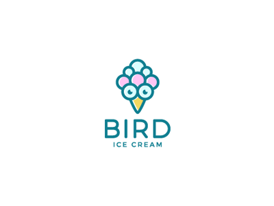 Bird Ice Cream bird cartoon cream ice identity line logo mark symbol