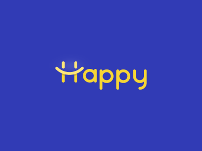 Happy / Smile Face / H eyes face happy identity laugh lines logo mark smile symbol