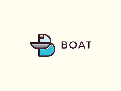 Boat / B initial b boat connection initial logo mark smart symbol