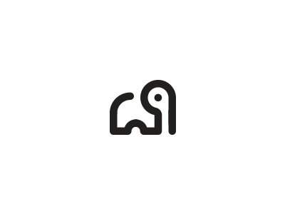 Elephant elephant gradient illustration logo mark simple symbol