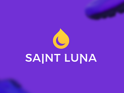 Saint Luna logo brand color drop identity ink lines logo luna mark moon symbol
