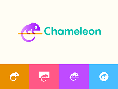 Chameleon abstract brand chameleon clever clevery colors identity lines logo mark modern simple symbol unique