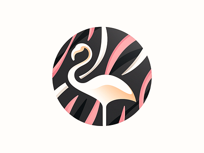Flamingo abstract animal bird brand design flamingo identity illustration lines logo mark simple symbol