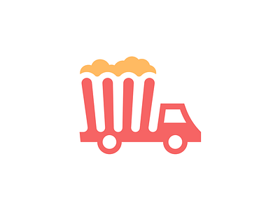 Popcorn / Truck brand clever design identity lines logo mark popcorn simple symbol transport truck vector