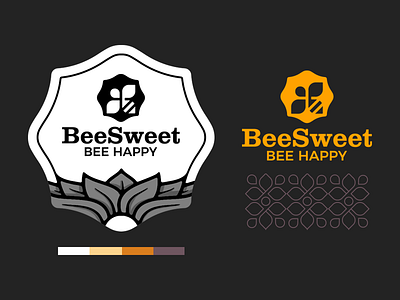 BeSweet Logo bee bee hive brand clever emballage identity illustration logo mark pattern symbol vector