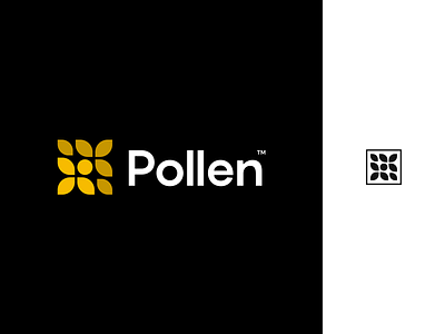 Pollen Logo Design abstract animal bee brand clever flower identity leaf logo mark nature pollen symbol
