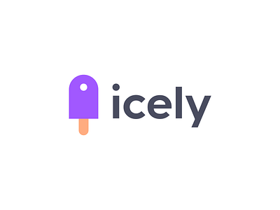Icely Logo Design brand buy clever combination design ice ice cream identity initial logo mark price price tag sale simple symbol