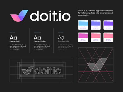 DoIt , Note-taking application! - Logo & Branding abstract behance brand branding branding and identity check checkbox checklist checkmark construction logo do it grid identity lines logo mark organized symbol task todo