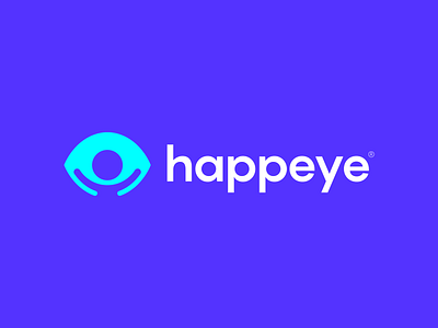 Happeye Logo Design brand clever design eye eyes glasses happy identity iris lines logo mark person symbol ui vision