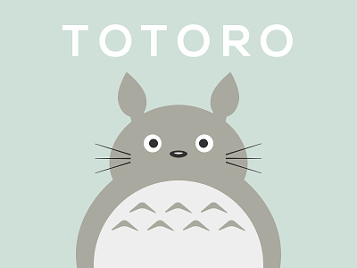 TOTORO flat ghibli illustration miyazaki my neighbor totoro studio ghibli totoro vector となりのトトロ