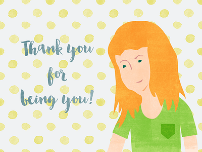 Thank you for being you! avatar card flat graphic design illustration portrait texture