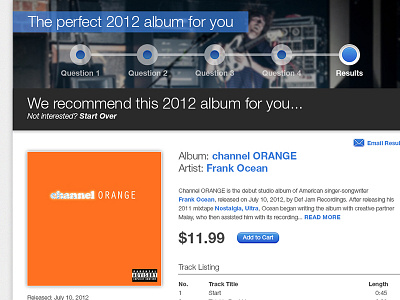 The perfect 2012 album for you button music photography progress progress indicator ui ux
