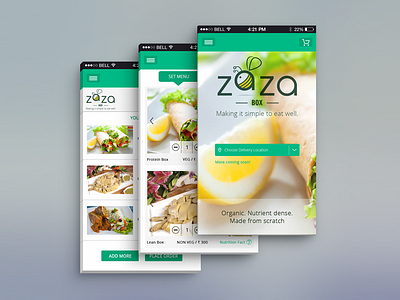 Mobile UI Design app box branding design food mobile online ui zaza