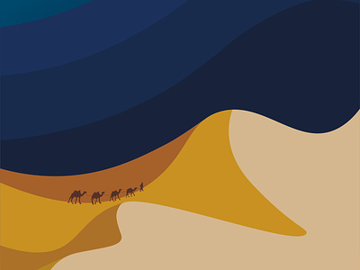 Sahara night graphic design illustration