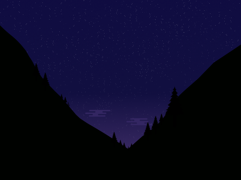 Starry Night! stars pinetrees mountains vector night landscape