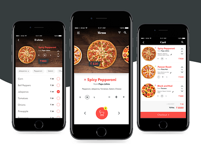 Pizza delivery app UI app delivery food ios pizza pizzadelivery restaurant ui ux