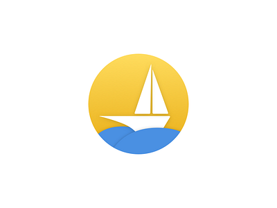 Boat boat gradients icon illustration sea shadows