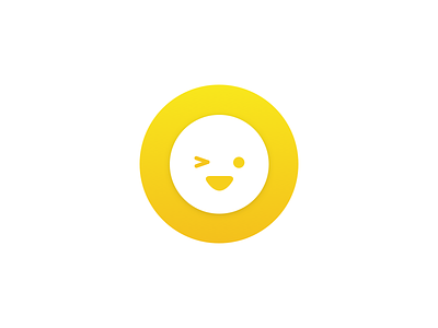 Wink emoji emoticons illustration material shadow wink gradients yellow