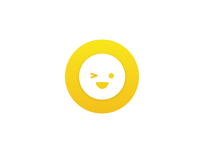 Wink emoji emoticons illustration material shadow wink gradients yellow