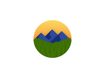 Nature gradients illustration mountains nature shadows sky trees